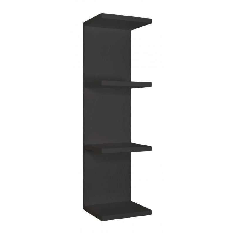 Mensola da Muro, Libreria Sospesa, Libreria da Parete, Scaffale da Parete, Nero, 25,5x93 p23,7 cm - Libreria Pettine
