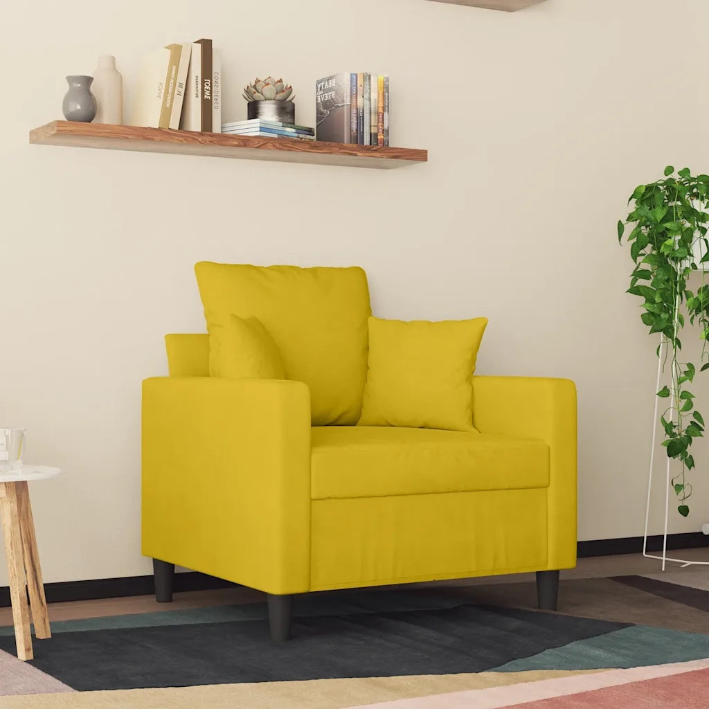 Poltrona-Divano Sedia Giallo 60 cm Velluto 465827