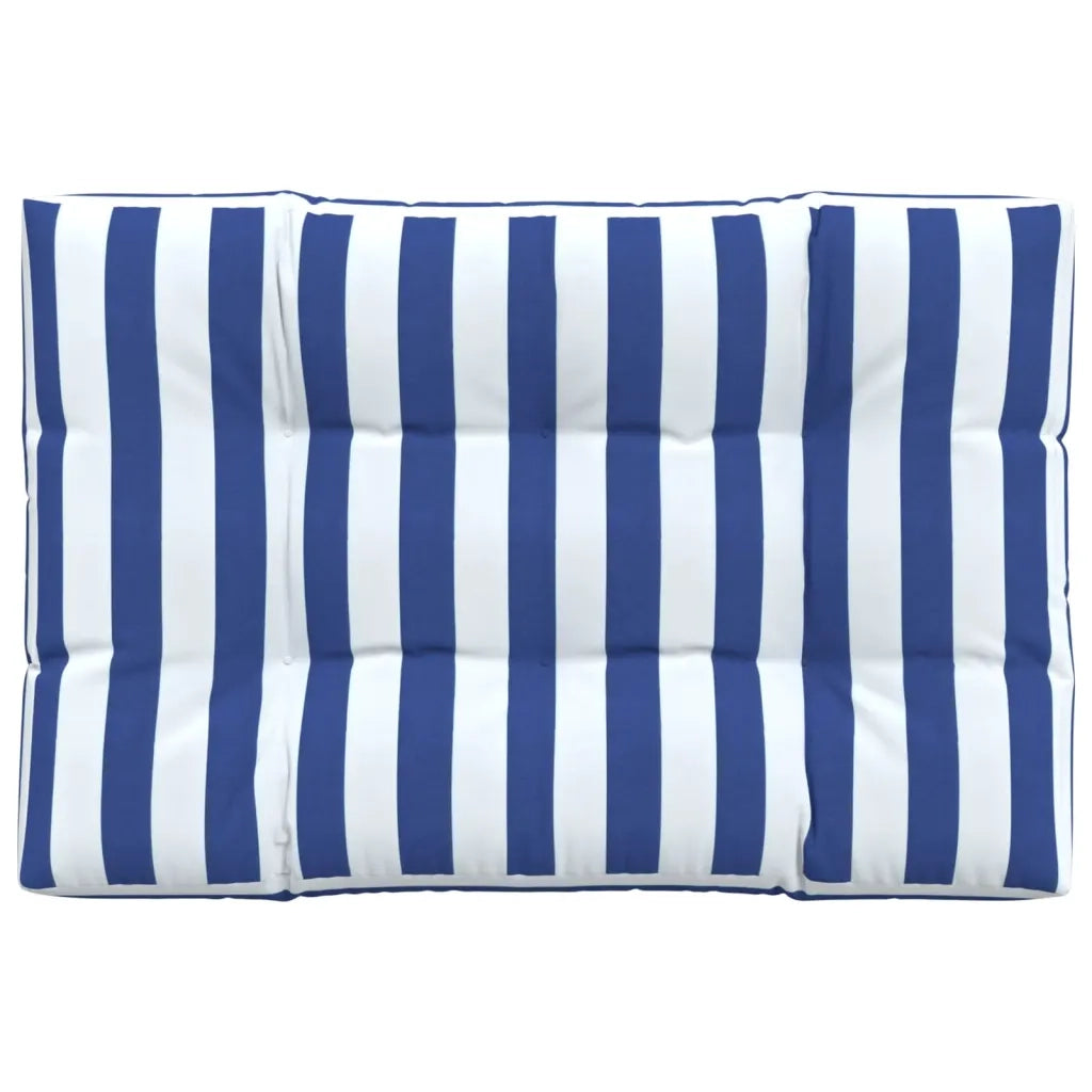 Cuscino per pallet | Cuscini per sedie Strisce Bianche e Blu 120x80x12cm in Tessuto