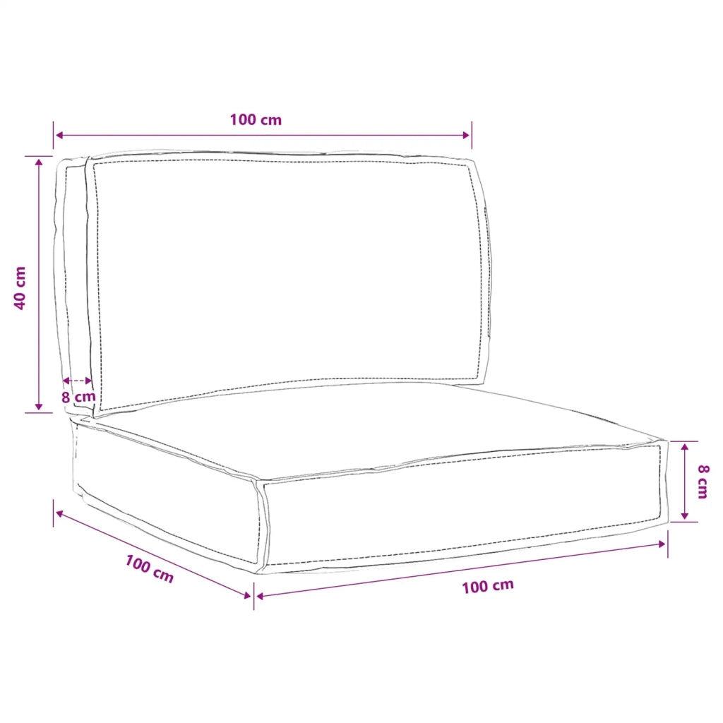 Set di Cuscini per Pallet Floreale 2 pcs Motivo Foglia Verde 3329067