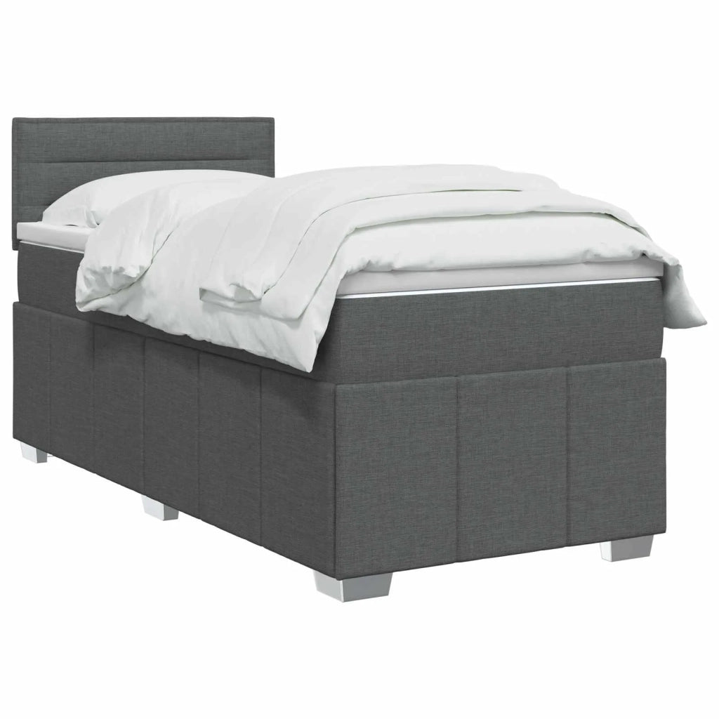 Letto box spring con materasso Grigio Scuro 80 x 200 cm Tessuto 3451074