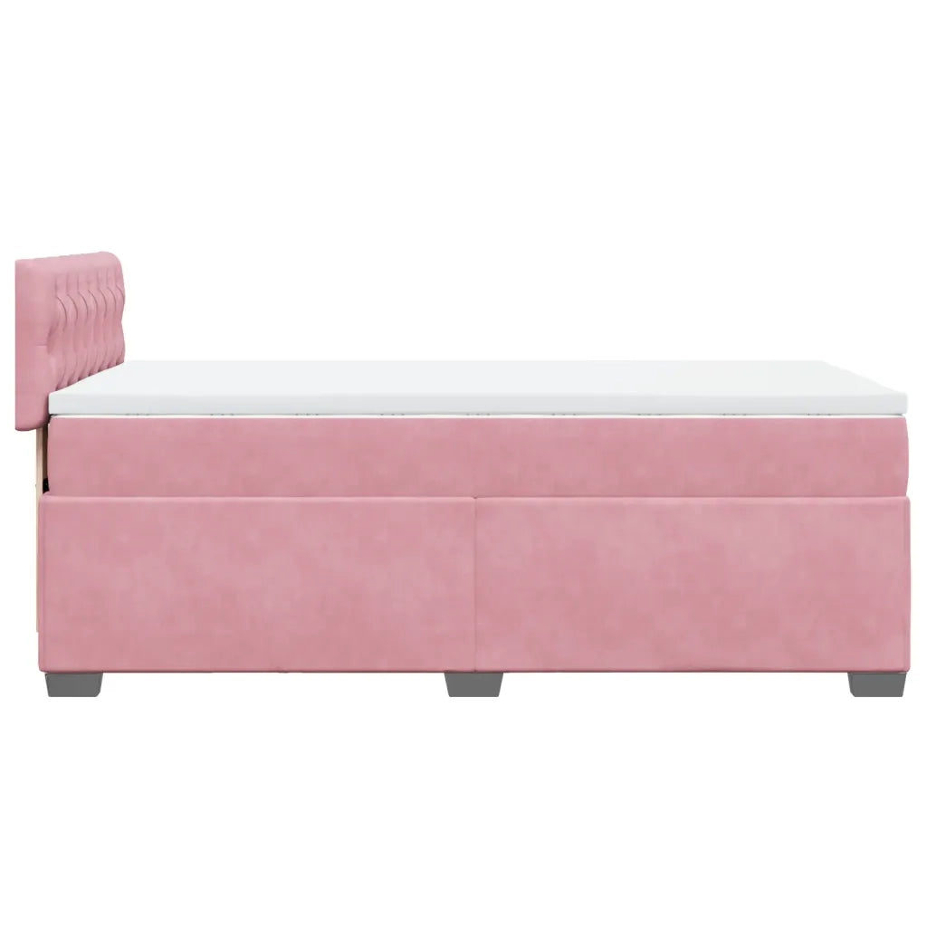 Giroletto a Molle con Materasso Rosa 90x200 cm in Velluto