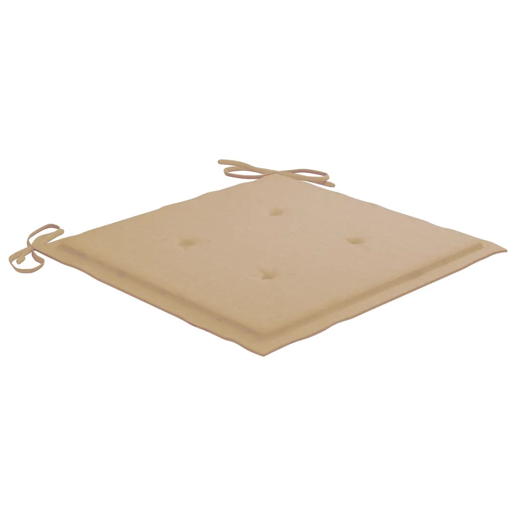 Sedia a Dondolo con Cuscino Beige in Massello di Teak 3062760