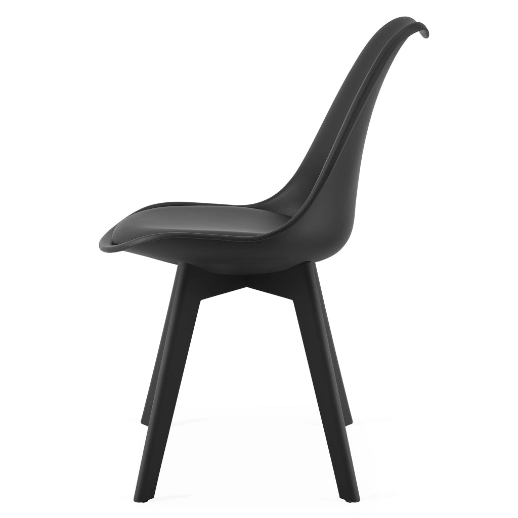 Sedia VALORA RIXK - Design ergonomico nero per soggiorno, studio, sala da pranzo x 1