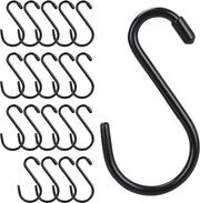 Sosteggi a S per bagno e cucina - 20 pezzi - 15 cm - nero - resistenza fino a 30 kg - acciaio inossidabile
