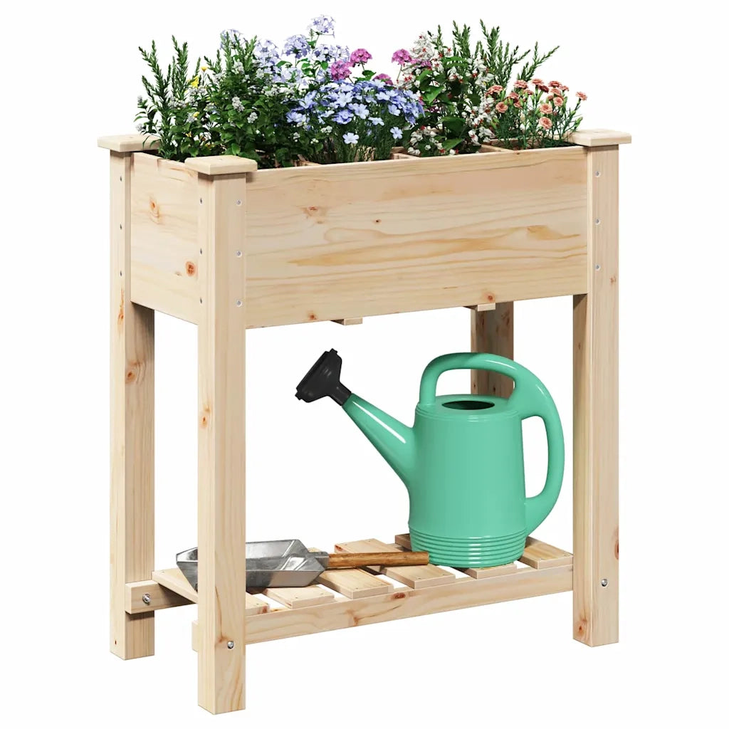 Vaso da giardino con lo scaffale Beige 71 x 37 x 76,5 cm 42006579