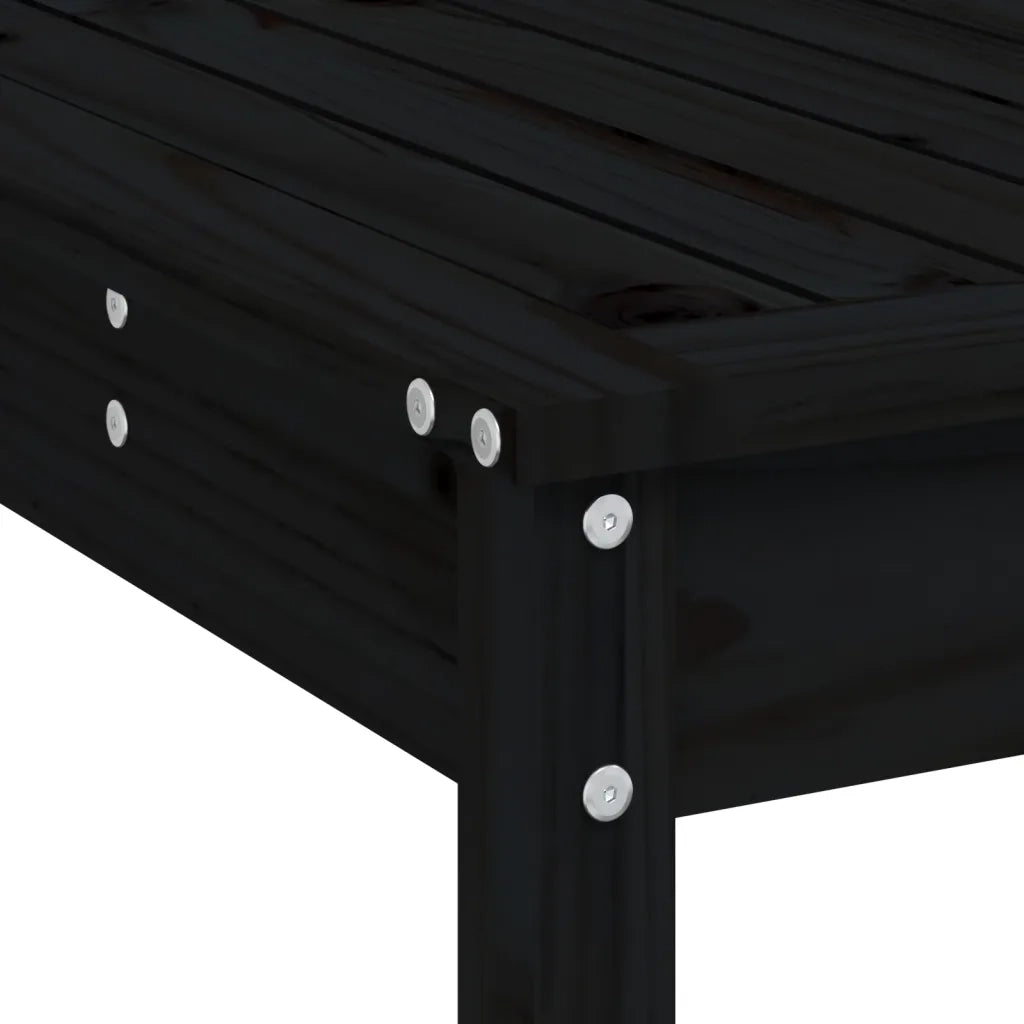 Set Bar da Giardino 3 pz | Set Salotto da Giardino Nero in Legno Massello di Pino