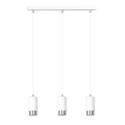 Lampada a sospensione Fumiko in acciaio bianco con dettagli cromo