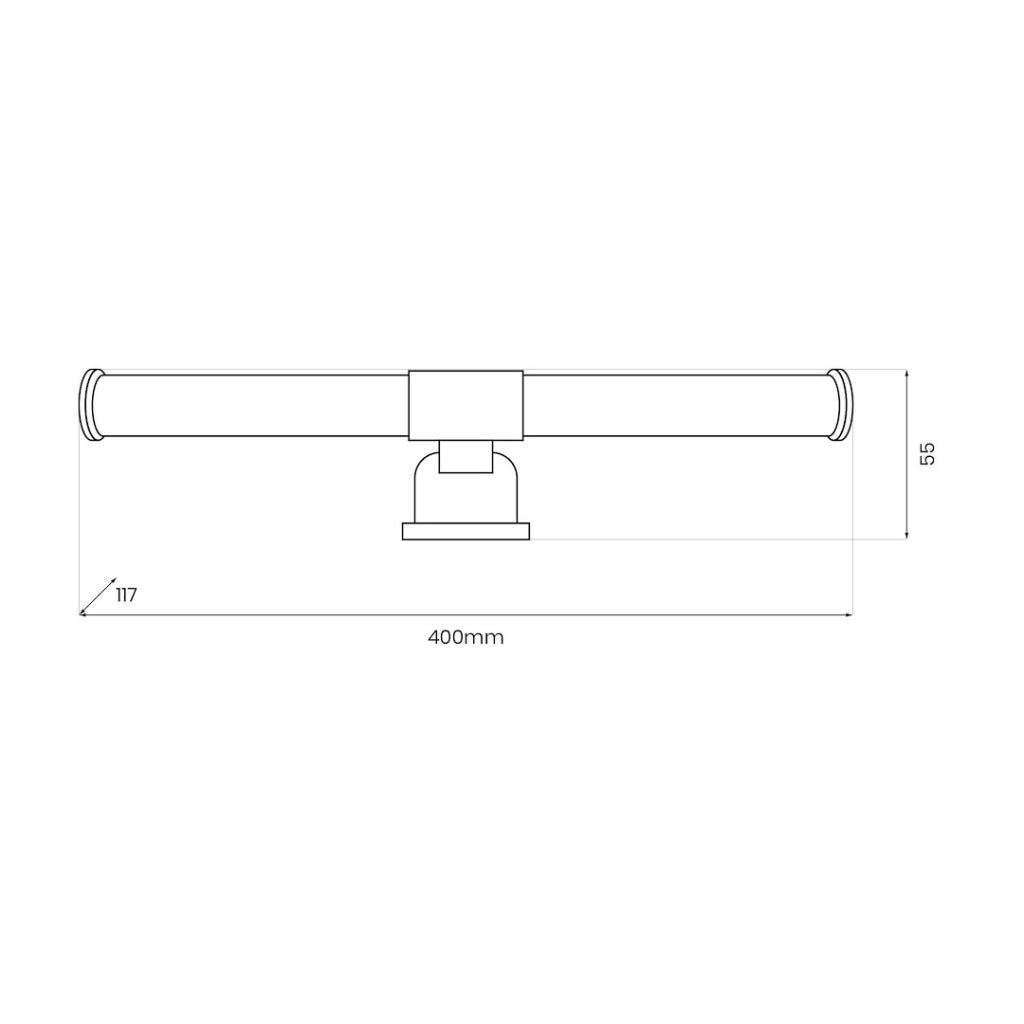 Applique bagno sopra specchio moderna oro 40cm LED6W IP44