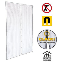Zanzariera Magnetica Chiusura Magneti Porta Finestra Strappo Calamita 120x160 Colore: Bianco