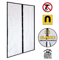 Zanzariera Magnetica Chiusura Magneti Porta Finestra Strappo Calamita 120x160 Colore: Nero