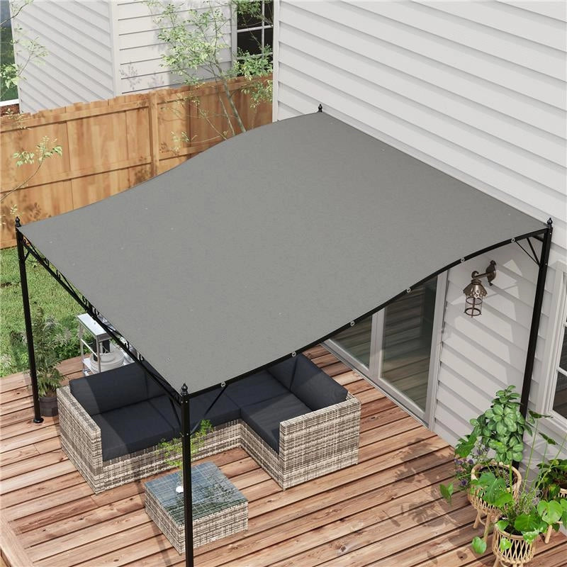 TELO DI RICAMBIO PER PERGOLA DA GIARDINO 3X3 M CON 16 FORI DI DRENAGGIO 297X297 CM GRIGIO