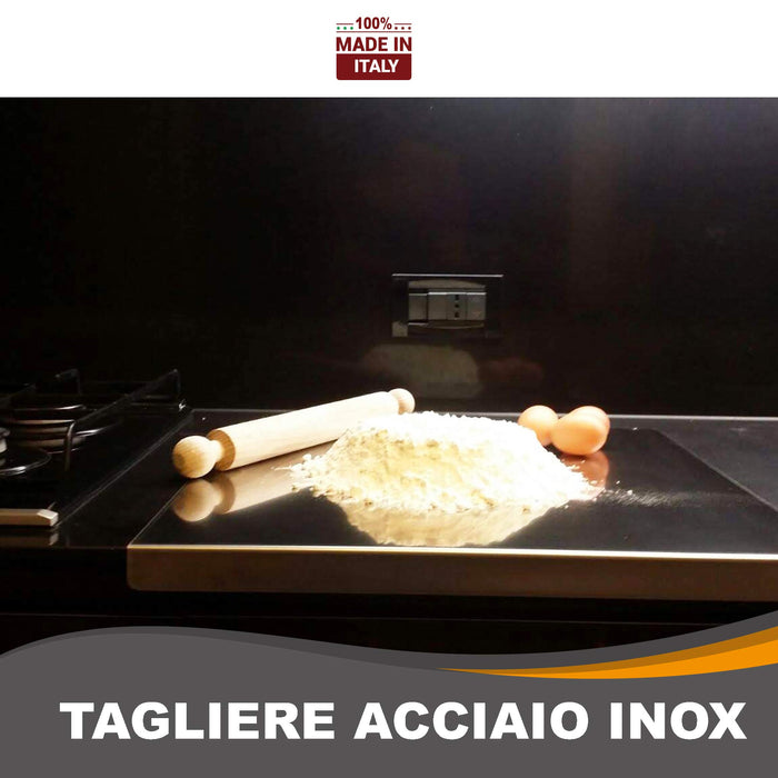ZOIMANIA - Tagliere Spianatoia - Inox - Cucina - Profondità 50 Dimensione Tagliere: L 120 x P 50 x 3