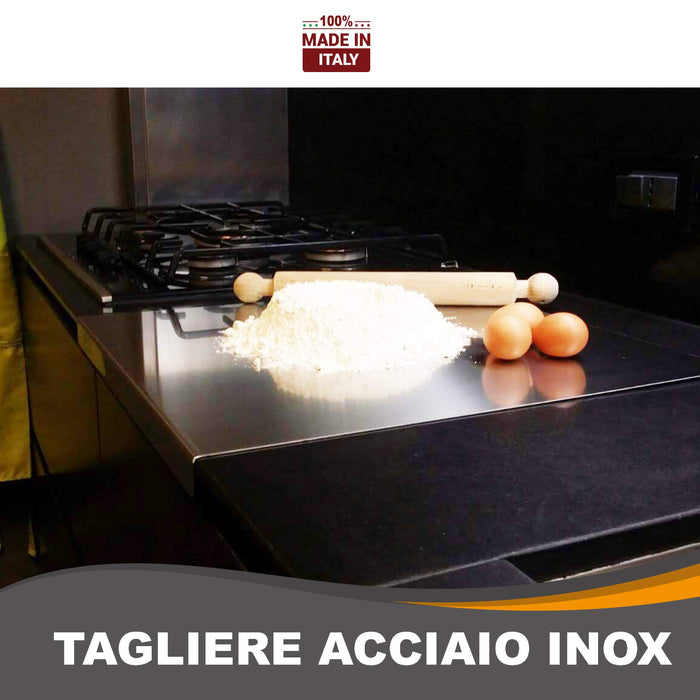 ZOIMANIA - Tagliere Spianatoia - Inox - Cucina - Profondità 60 Dimensione Tagliere: L 110 x P 60 x 3