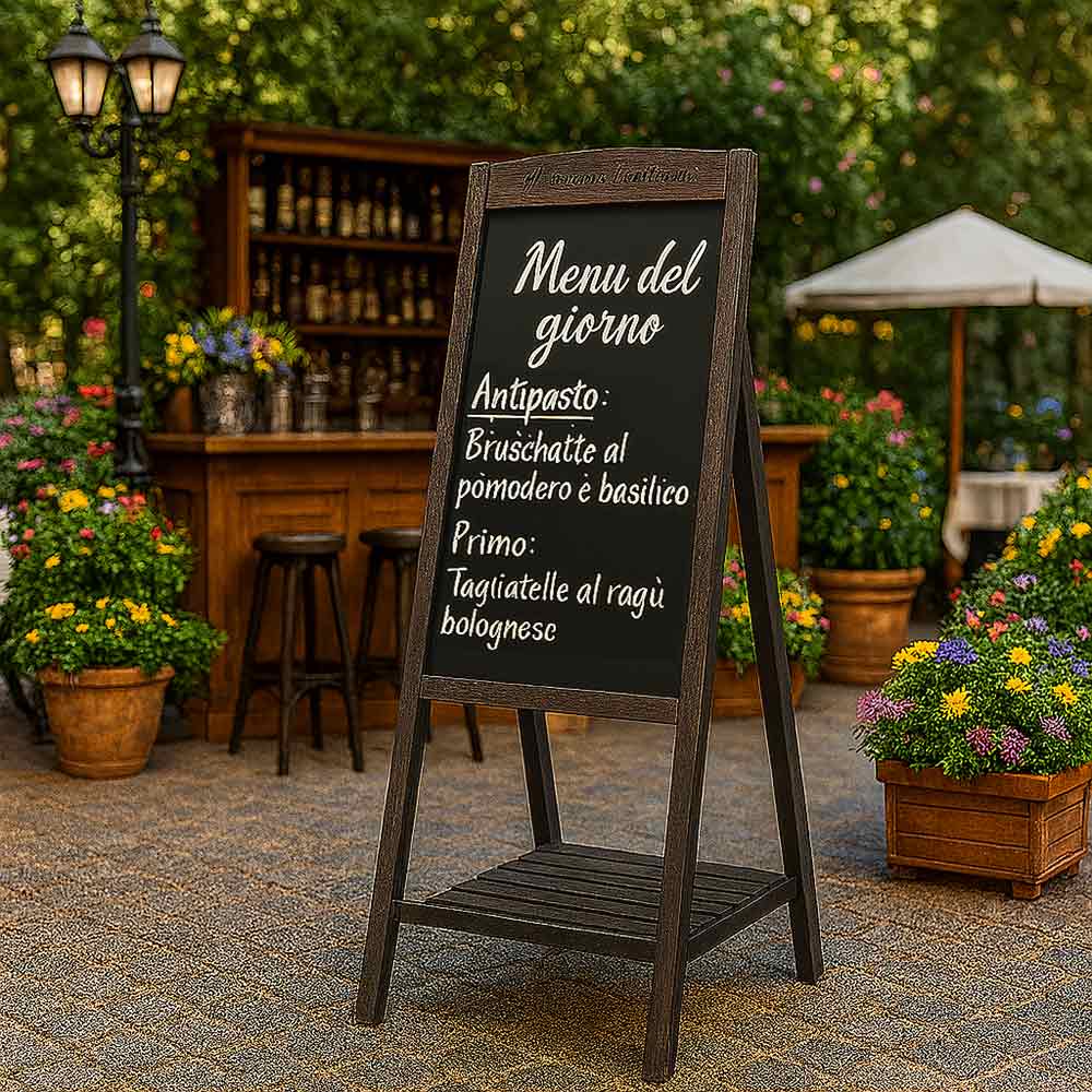 Lavagna pubblicitaria da esterno locali colore marrone