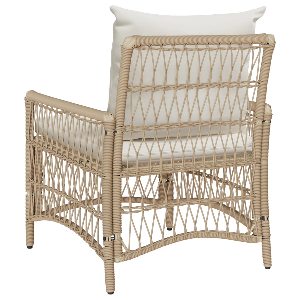 Sedia da Giardino con Cuscini Beige 60x70x78 cm in Rattan Sintetico