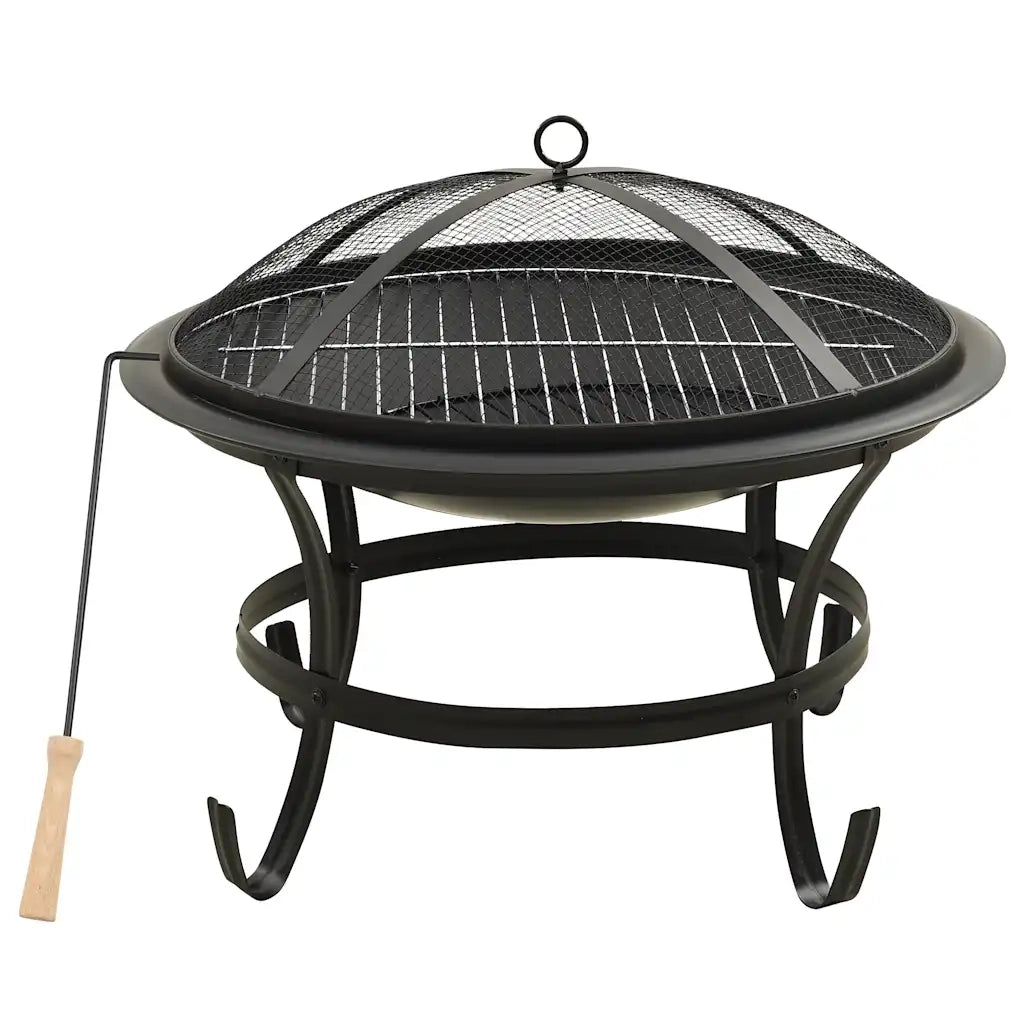 Braciere e Barbecue 2 in 1 con Attizzatoio 56x56x49 cm Acciaio cod mxl 59478