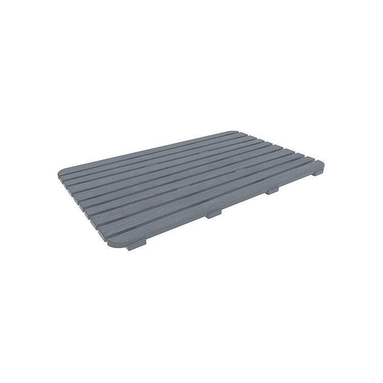Pedana doccia rettangolare 80x50 cm grigia effetto legno in plastica PP linea Woody Feridras