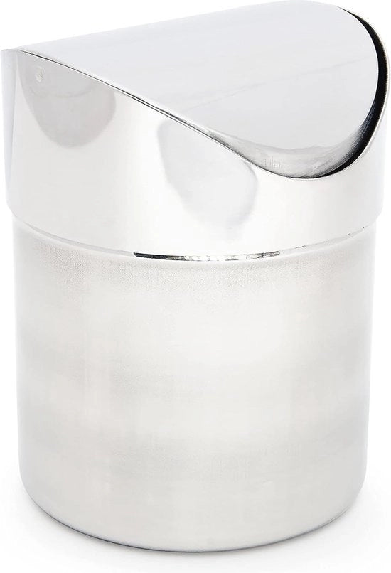 Bacetto per la raccolta dei rifiuti in acciaio inossidabile con coperchio scorrevole - 1,2 Litri - Design moderno per cucina e bagno - Compatto e pratico