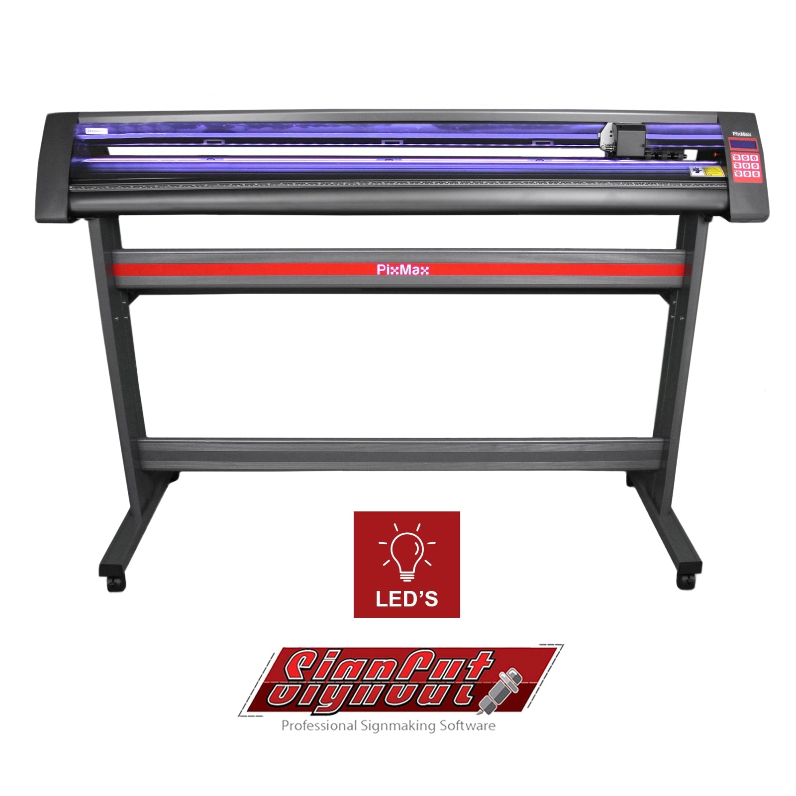 Plotter da Taglio Vinile Macchina per Taglio e Incisione Insegne Etichette Guida Laser - Abbonamento 12 Mesi Software Signcut Pro - LED - 1350mm