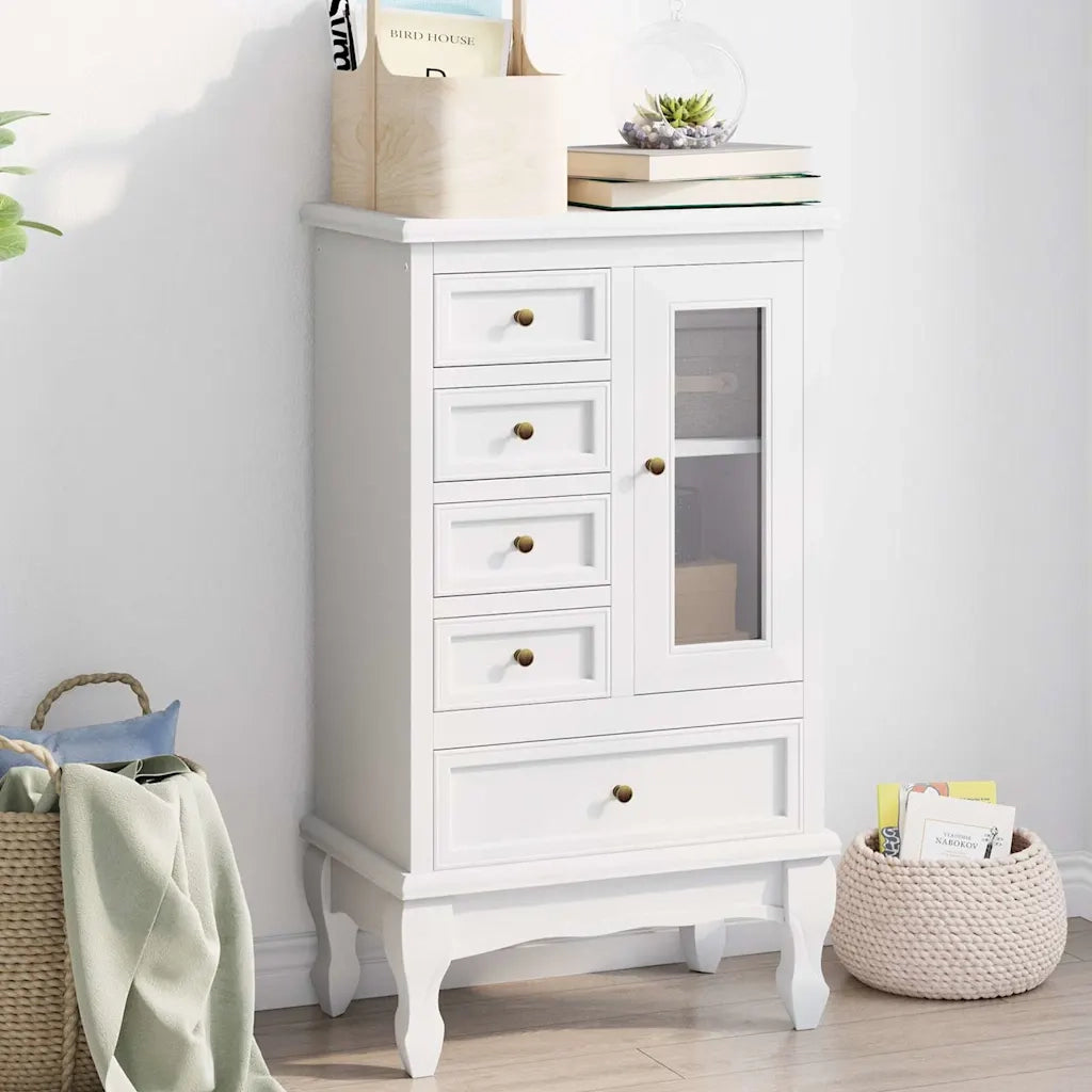 Armadietto con 5 Cassetti e 2 Ripiani Bianco CFW7294547