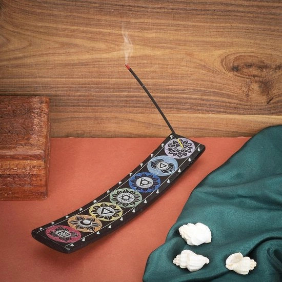 Wax stuzzichini in marmo nero con 7 mantra per candelabro - accessori meditazione - decorazione spirituale - profumo di stanza - 254 x 51 cm
