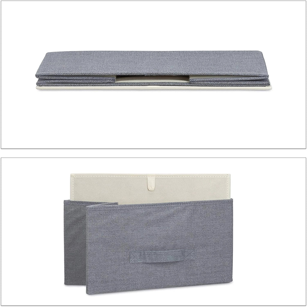 Mensola in tessuto con cassetti 73 cm grigio 13_0002581