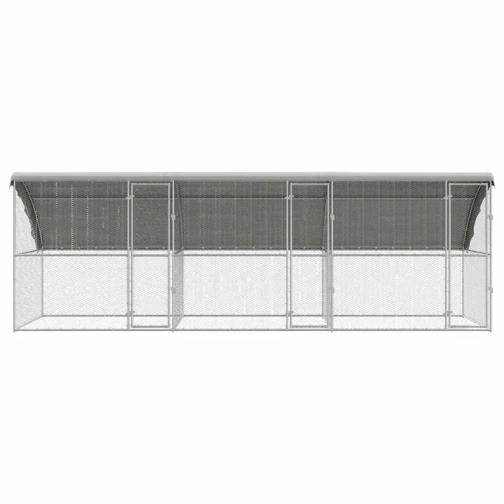 Gabbia per polli 3 pcs Argento 600 x 200 x 198,5 cm