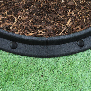 Bordatura per Aiuole Bordo Prato da Giardino Palizzata Flessibile fino a 70° in Gomma Resistente agli UV Pezzi da 1.2m - Nero - 30 pezzi