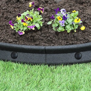 Bordatura per Aiuole Bordo Prato da Giardino Palizzata Flessibile fino a 70° in Gomma Resistente agli UV Pezzi da 1.2m - Nero - 36 pezzi