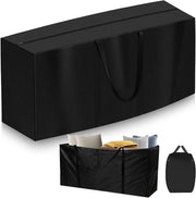 Tas di stoccaggio con copertura 173 x 76 x 51 cm per cuscini da giardino impermeabile a carico pesante tessuto Oxford resistente alle fessure con maniglia nera