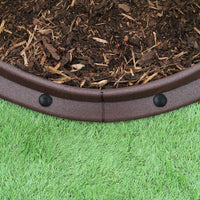 Bordatura per Aiuole Bordo Prato da Giardino Palizzata Flessibile fino a 70° in Gomma Resistente agli UV Pezzi da 1.2m - Marrone - 22 pezzi