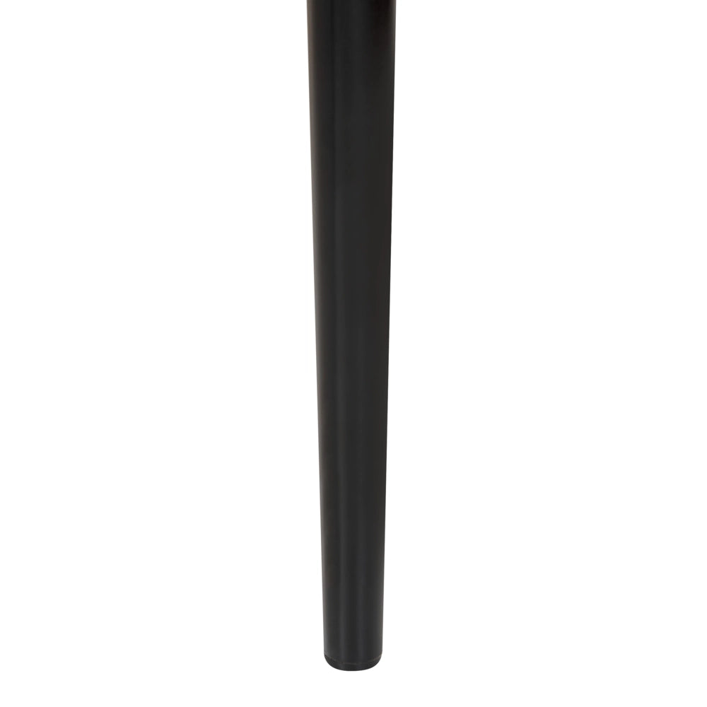Set di 2 sedie da pranzo con seduta in tessuto e struttura in metallo nero effetto legno con intreccio viennese stile retrò soggiorno