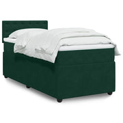 Giroletto a Molle con Materasso Verde Scuro 90x190 cm Velluto 3287617