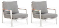Set 2 Poltrone 78x87x86h cm con Cuscini Jalisco Bianco