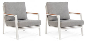 Set 2 Poltrone 78x87x86h cm con Cuscini Jalisco Bianco