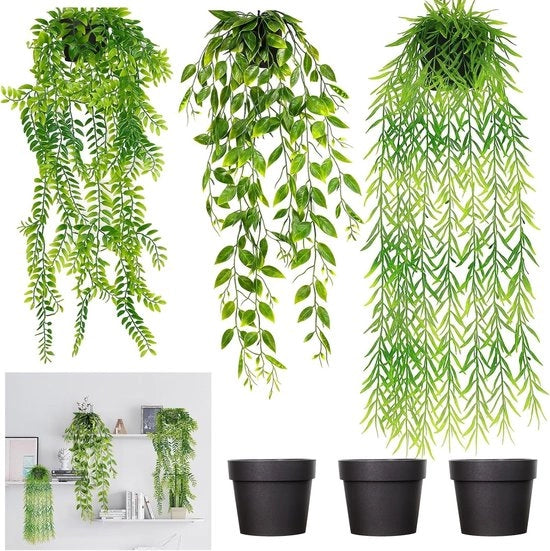Piantine Artificiali con Vasi per Interno ed Esterno, Ideali per la Decorazione di Ufficio, Salotto e Giardino