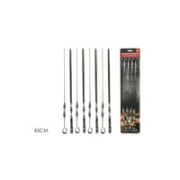 SET 8 SPIEDINI 45CM CROMATI PER BARBECUE.