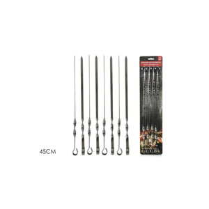 SET 8 SPIEDINI 45CM CROMATI PER BARBECUE.