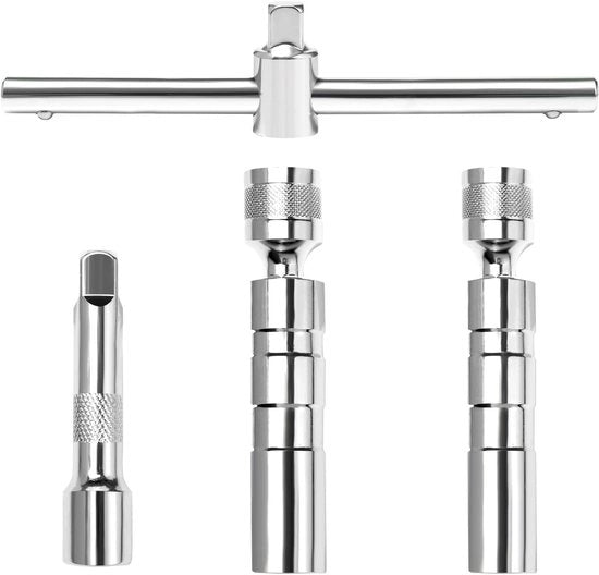 Chiave a molla magnetica per candele 14mm/16mm - attrezzi universali - manubrio rotante - acciaio cromato-vanadio - 2 pezzi