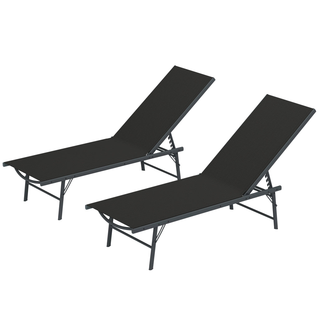 Sedia a sdraio pieghevole con textilene per esterno ¨C zephmum ¨C 54x164x84 cm nero