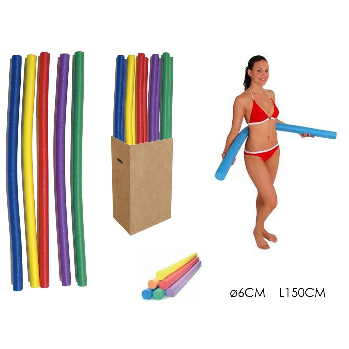 TUBO GALLEGGIANTE FITNESS 150X6CM 6 COLORI.