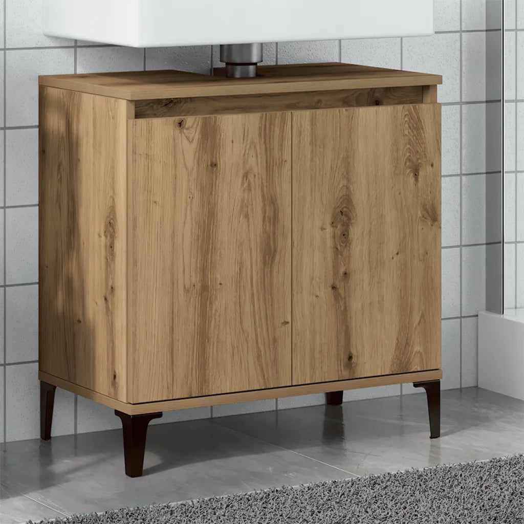 Mobile Lavabo Rovere Artigianale 58x33x60 cm Legno Multistrato
