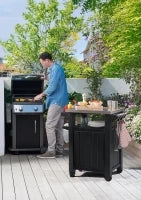 Mobile Supporto Barbecue Unity, 105L, Ripiano in Acciaio, Effetto Legno, 70x54x90H cm