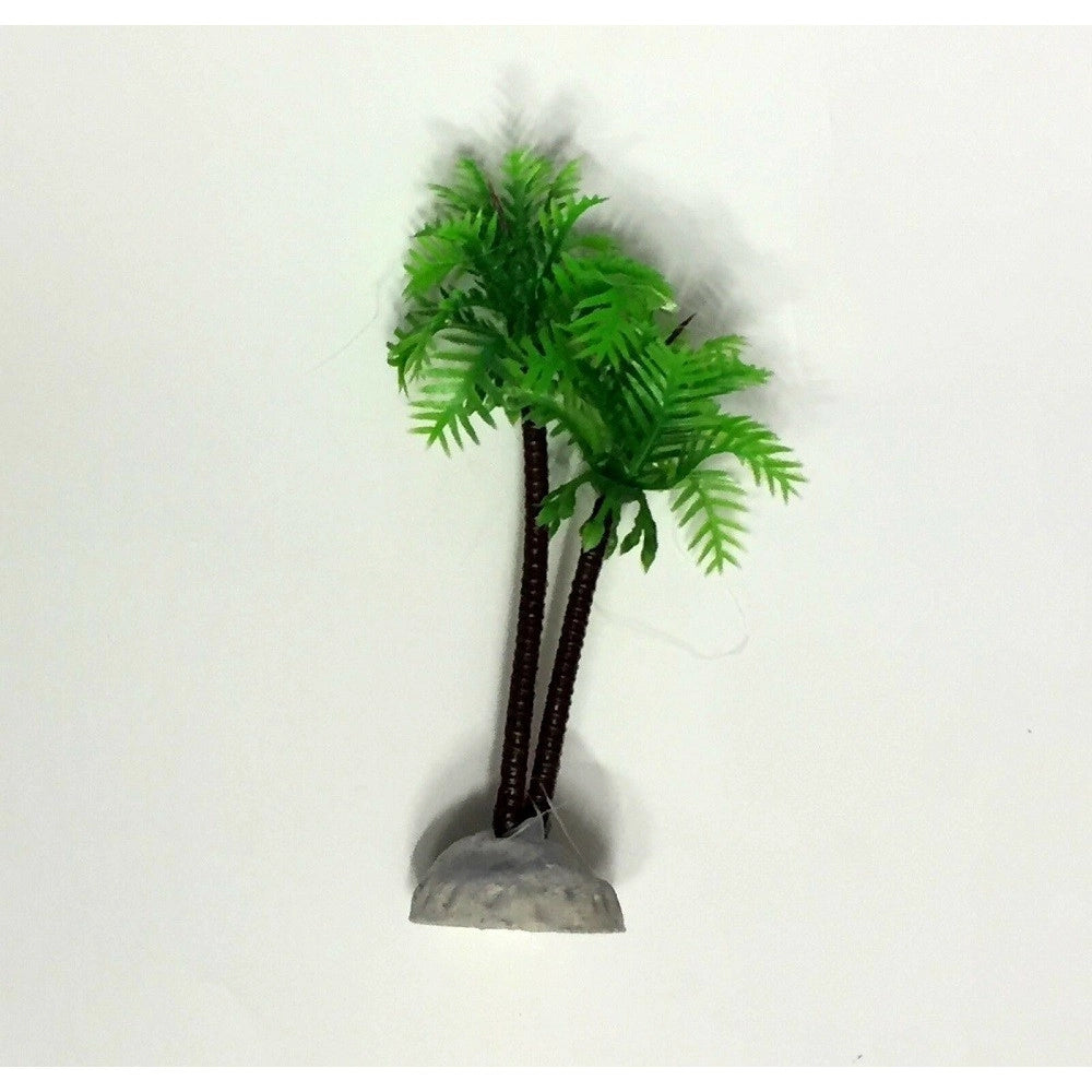 Trade Shop - Pianta 9,5 Cm Piantina Decorazione Artificiale Per Acquario Piccola Palma Verde -