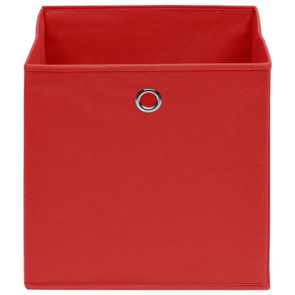 Scatole Portaoggetti 4pz Rosse 32x32x32 cm Tessuto 288361