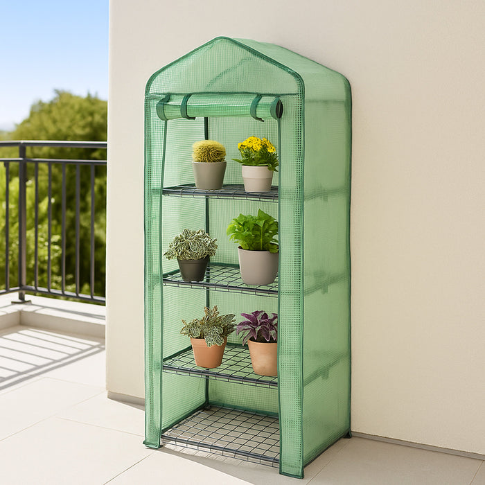 Mini Serra da Appartamento e Giardino Leggera Compatta facile da Montare con Copertura Resistente al Tempo e ai Raggi UV - Copertura in PE