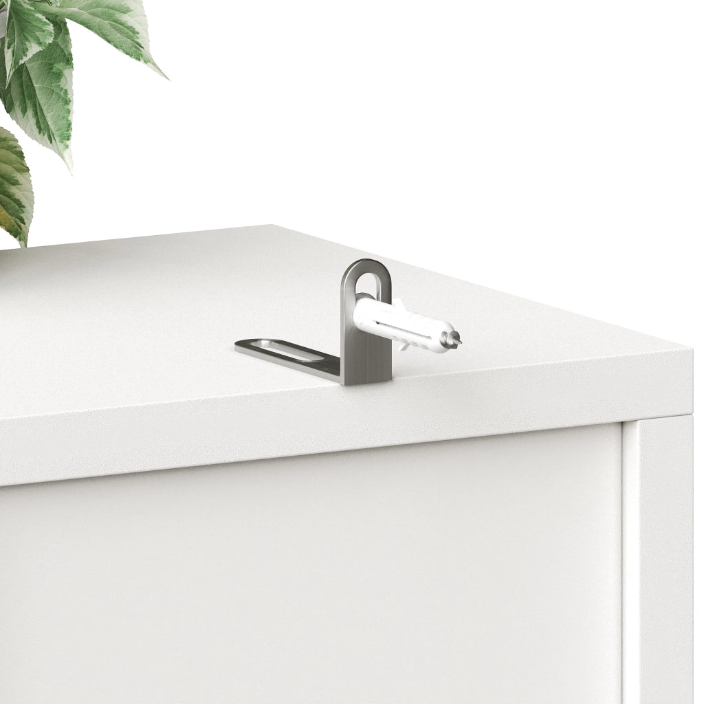 Credenza alta con ante vetrate; 4 cassetti; ripiani regolabili e LED RGB per cucina e soggiorno