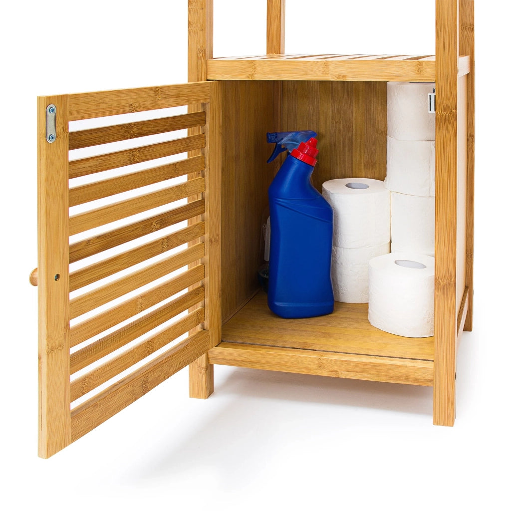 Mobiletto portaoggetti/scaffale/portasciugamani in bambù a 4 ripiani per bagno/cucina 110 cm 3213019