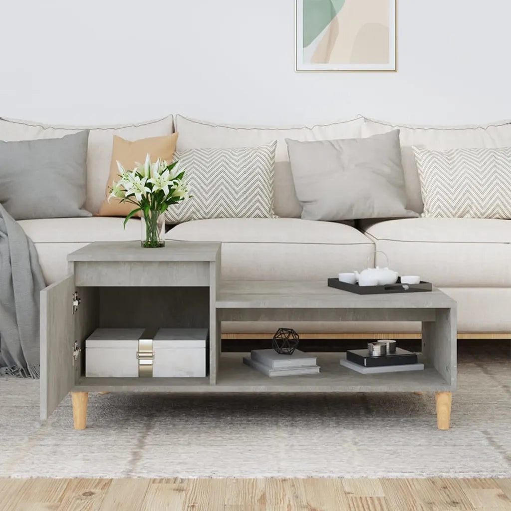Tavolino salotto | Tavolino da caff¨¨ | Tavolino da Soggiorno Grigio Cemento 100x50x45 cm Legno Multistrato